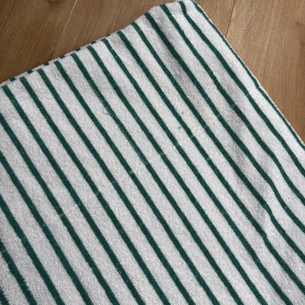 Vintage Ralph Lauren Beach Pool Towel Striped White Green USA Made Large 66"x34" - Picture 8 of 8